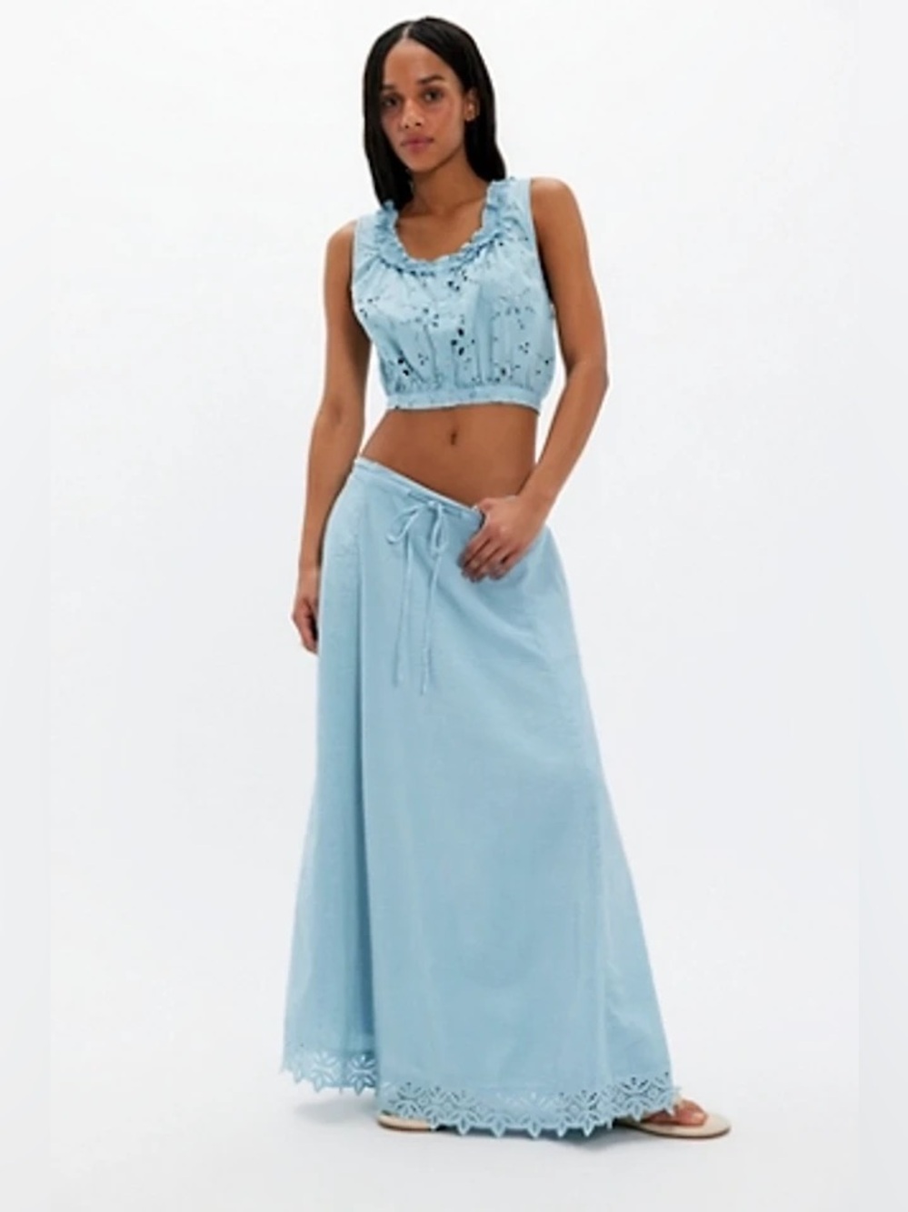 Free People Madelyn Cotton Skirt Set~ Dew Shine